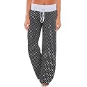 AMiERY Women's Comfy Casual Pajama Pants Floral Print Drawstring Palazzo Lounge Pants Wide Leg