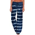 AMiERY Women's Comfy Casual Pajama Pants Floral Print Drawstring Palazzo Lounge Pants Wide Leg