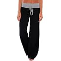 AMiERY Women's Comfy Casual Pajama Pants Floral Print Drawstring Palazzo Lounge Pants Wide Leg