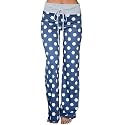 AMiERY Women's Comfy Casual Pajama Pants Floral Print Drawstring Palazzo Lounge Pants Wide Leg