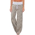 AMiERY Women's Comfy Casual Pajama Pants Floral Print Drawstring Palazzo Lounge Pants Wide Leg