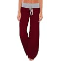 AMiERY Women's Comfy Casual Pajama Pants Floral Print Drawstring Palazzo Lounge Pants Wide Leg