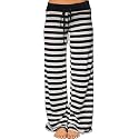 AMiERY Women's Comfy Casual Pajama Pants Floral Print Drawstring Palazzo Lounge Pants Wide Leg