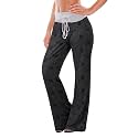 AMiERY Women's Comfy Casual Pajama Pants Floral Print Drawstring Palazzo Lounge Pants Wide Leg