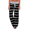 AMiERY Women's Comfy Casual Pajama Pants Floral Print Drawstring Palazzo Lounge Pants Wide Leg