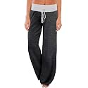 AMiERY Women's Comfy Casual Pajama Pants Floral Print Drawstring Palazzo Lounge Pants Wide Leg