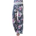 AMiERY Women's Comfy Casual Pajama Pants Floral Print Drawstring Palazzo Lounge Pants Wide Leg