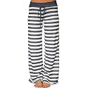 AMiERY Women's Comfy Casual Pajama Pants Floral Print Drawstring Palazzo Lounge Pants Wide Leg