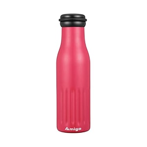 amigo ic550 stainless steel water bottle double wall vacuum insulated sports water bottle with bpa free leak proof durable coating  red