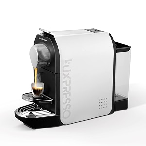 amigo luxpresso m5 espresso machine amp coffee maker compatible wnespresso original capsules-programmable one-touch premium italian 20 bar high pressure pump with pod holder and double-wall glasses