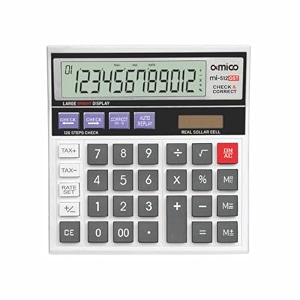 amigo mi-512 gst desktop calculator 12-digit display check amp correct function large bright screen white
