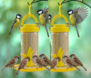 AMIJIVDAYA Small Bird feeder Yellow Window Bird