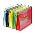 AMINIT Transparent Envelope Folder | Poly-Plastic A4 Documents File Storage Bag with Snap Button | Document Folder for A4 Size Certificates | Bag for Document (Set of 20)