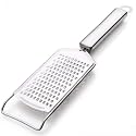 Amiraj Stainless Steel Lemon Zester & Cheese Grater - Cheese, Lemon, Ginger, Garlic, Vegetables, Fruits - Stainless Steel, Dishwasher Safe -25.5" cm Flat