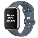 AMiRiTE ABS040 Butterfly Loop Soft Silicone Watch Straps Compatible With Apple iWatch Replacement Bands For Men Women 45mm 44mm 42mm 49mm and 41mm 40mm 38mm, For iWatch Series Ultra 8 7 6 5 4 3 2 1 SE SE2