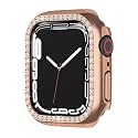 AMiRiTE ADW02 Case Bumper Cover with Built-in 9H Tempered Glass Screen Protector Compatible with Apple Watch Bling Diamond Rhinestone Case for iWatch Series 6/5 / 4 / SE (42MM, Black - Diamond)