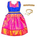 AMIRTHA FASHION Baby Girl's Faux Silk Readymade Lehenga Choli Pattu Pavadai WITH KAMARBAND (Blue)