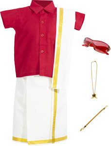 amirtha fashion boys festive  party dhoti shawl and shirt set