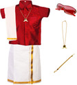 Amirtha Fashion Boys Festive & Party Dhoti, Shawl and Shirt Set