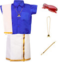 Amirtha Fashion Boys Festive & Party Dhoti, Shawl and Shirt Set