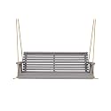 Amish Casual Heavy Duty 700 Lb Capacity Porch Swing (5 Foot, Semi-Solid Gray Stain) – Wooden Outdoor Roll Back Swing with Hanging Ropes – Amish Made in the USA