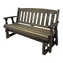 Amish Casual Heavy Duty 800 Lb Mission Pressure Treated Porch Glider (4 Foot, Dark Walnut Stain)