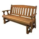 Amish Casual Heavy Duty 800 Lb Mission Pressure Treated Porch Glider (5 Foot, Cedar Stain)
