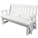 Amish Casual Heavy Duty 800 Lb Mission Pressure Treated Porch Glider (4 Foot, Semi-Solid White Stain)