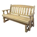 Amish Casual Heavy Duty 800 Lb Mission Pressure Treated Porch Glider (5 Foot, Unfinished)