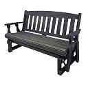 Amish Casual Heavy Duty 800 Lb Mission Pressure Treated Porch Glider (4 Foot, Semi-Solid Black Stain)