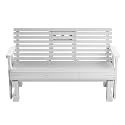 Amish Casual Heavy Duty Rollback Console Porch Glider in Semi Solid White Stain - Patio Glider with Fold Down Cupholders Amish Made in The USA