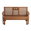 Amish Casual Heavy Duty Rollback Console Glider, 5-Foot, Oak
