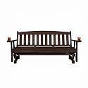 Amish Heavy Duty 800 Lb Mission Pressure Treated Porch Glider with Cupholders (6 Foot, Dark Walnut Stain)