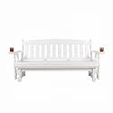 Amish Heavy Duty 800 Lb Mission Pressure Treated Porch Glider with Cupholders (6 Foot, Semi-Solid White Stain)