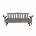 Amish Heavy Duty 800 Lb Mission Pressure Treated Porch Glider with Cupholders (6 Foot, Semi Solid Grey Stain)