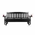 Amish Heavy Duty 800 Lb Mission Pressure Treated Porch Glider with Cupholders (6 Foot, Semi Solid Black Stain)