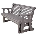 Amish Heavy Duty 800 Lb Roll Back Pressure Treated Porch Glider (5 Foot, Semi Solid Grey Stain)