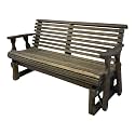 Amish Heavy Duty 800 Lb Roll Back Pressure Treated Porch Glider (4 Foot, Dark Walnut Stain)