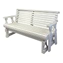 Amish Heavy Duty 800 Lb Roll Back Pressure Treated Porch Glider (4 Foot, Semi Solid White Stain)