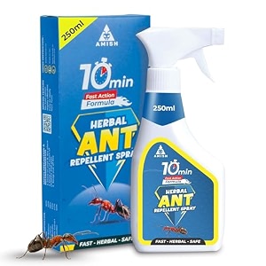 amish ant repellent spray 250ml for home amp kitchen  herbal organic indoor outdoor  pet safe safe for dogs  eco friendly remover for home plants  10 minutes formula repellent spray