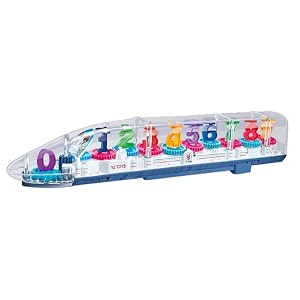 amisha gift gallery transparent bump n go metro bullet train for kids with 3d light and 360 degree rotation gear simulation mechanical sound and light transparent gear train