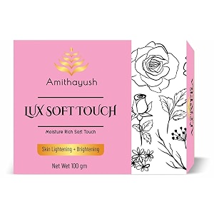 amitayush ayurvedic moisture rich soft touch lux soft touch soap 100 g pack of 4