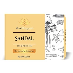 amitayush ayurvedic skin whitening sandel soap 100 g pack of 2