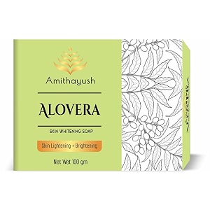 amitayush ayurvedic skin whitening soap alovera 100 g pack of 4