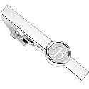 AMITER 26 Letters Tie Clip and Cufflinks for Men, Initial Tie Bar &amp; Cuff Links Set Necktie Clip for Business, Wedding, Anniversary
