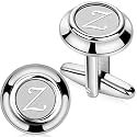 AMITER 26 Letters Tie Clip and Cufflinks for Men, Initial Tie Bar & Cuff Links Set Necktie Clip for Business, Wedding, Anniversary