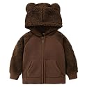 AMIYAN Bear Ears Shape Fleece Warm Hoodies Clothes Toddler Zip-up Light Jacket Sweatshirt Outwear For Baby Boys
