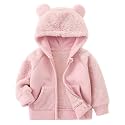AMIYAN Bear Ears Shape Fleece Warm Hoodies Clothes Toddler Zip-up Light Jacket Sweatshirt Outwear For Baby Boys
