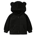 AMIYAN Bear Ears Shape Fleece Warm Hoodies Clothes Toddler Zip-up Light Jacket Sweatshirt Outwear For Baby Boys