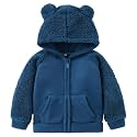 AMIYAN Bear Ears Shape Fleece Warm Hoodies Clothes Toddler Zip-up Light Jacket Sweatshirt Outwear For Baby Boys